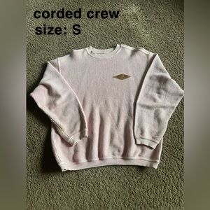 corded crew pink ribbed siesta key crew neck